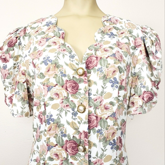 VTG Floral Button Down Dress - Picture 3 of 11